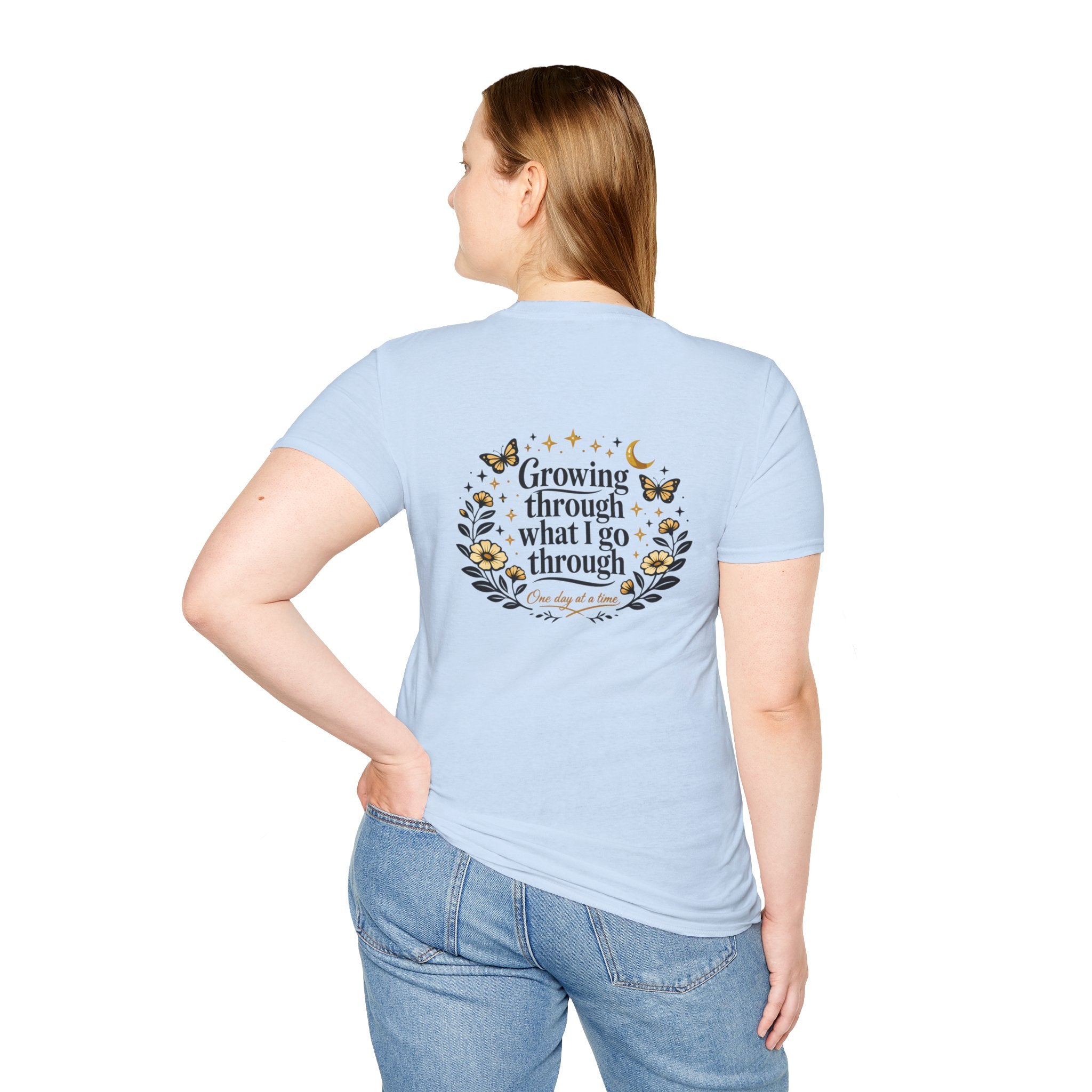 Healing in Progress T-Shirt — "Growing Through What I Go Through" Inspirational Tee